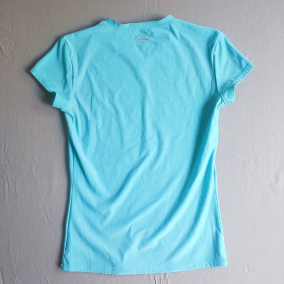 Under Armour athletic shirt women's size L baby blue slim fit short sleeve - Picture 3 of 10